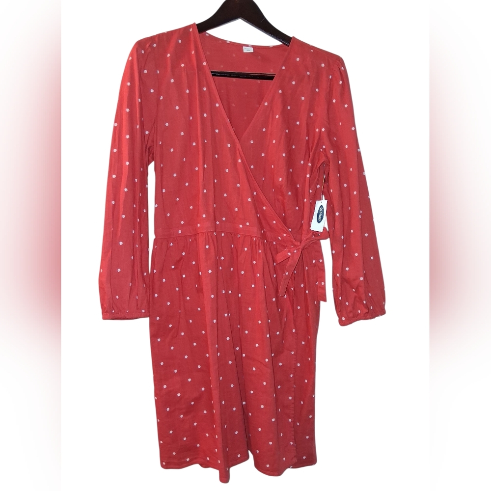 Old Navy Orange Polka Dot Midi Dress